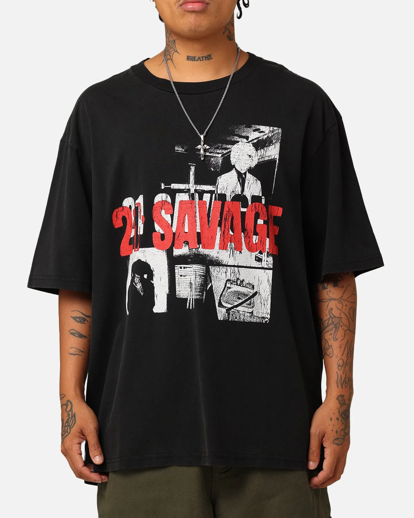 21 Savage American Dream T-Shirt Washed Black