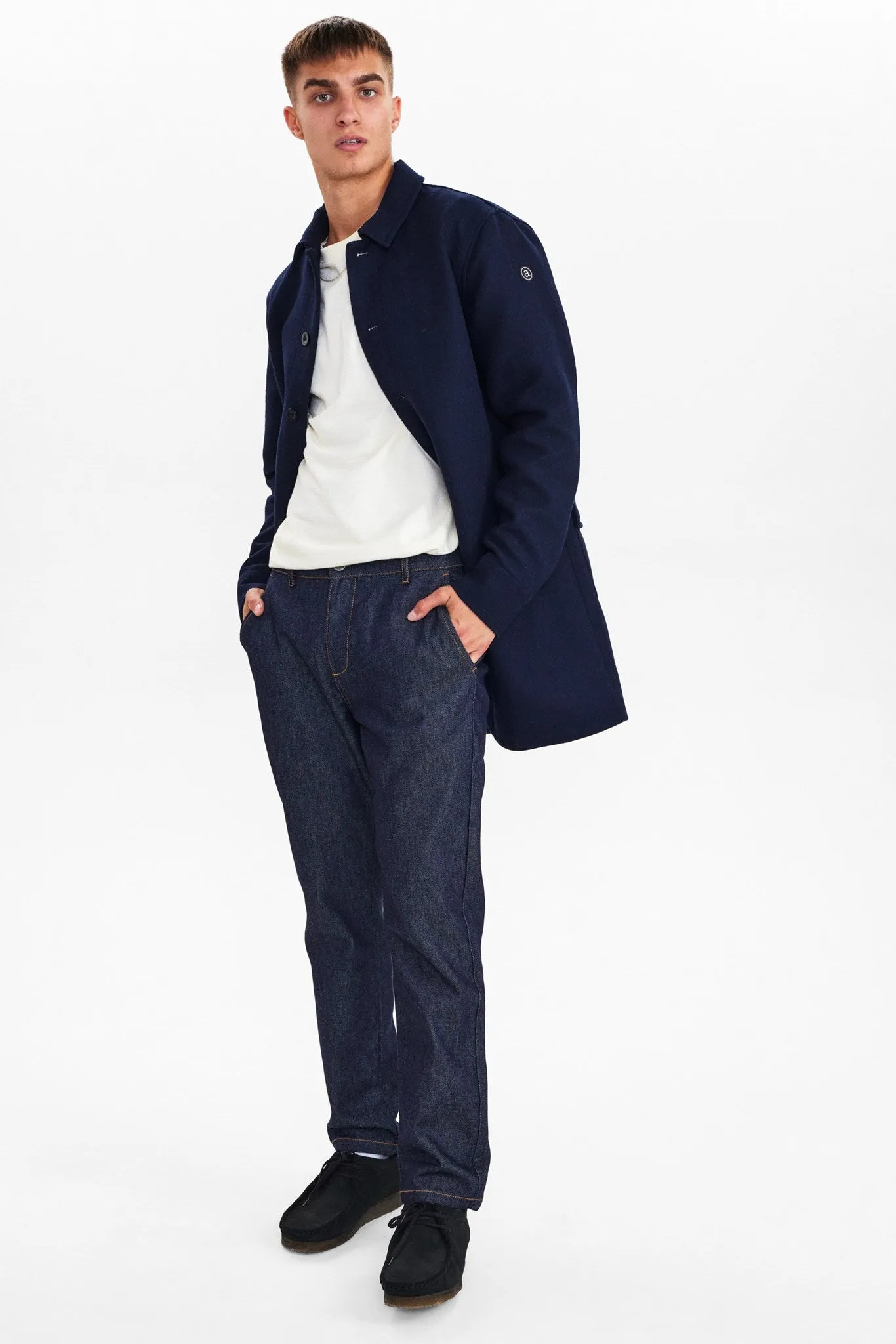 AKBJARNE SIDEPOCKET COAT NAVY - Dark Navy