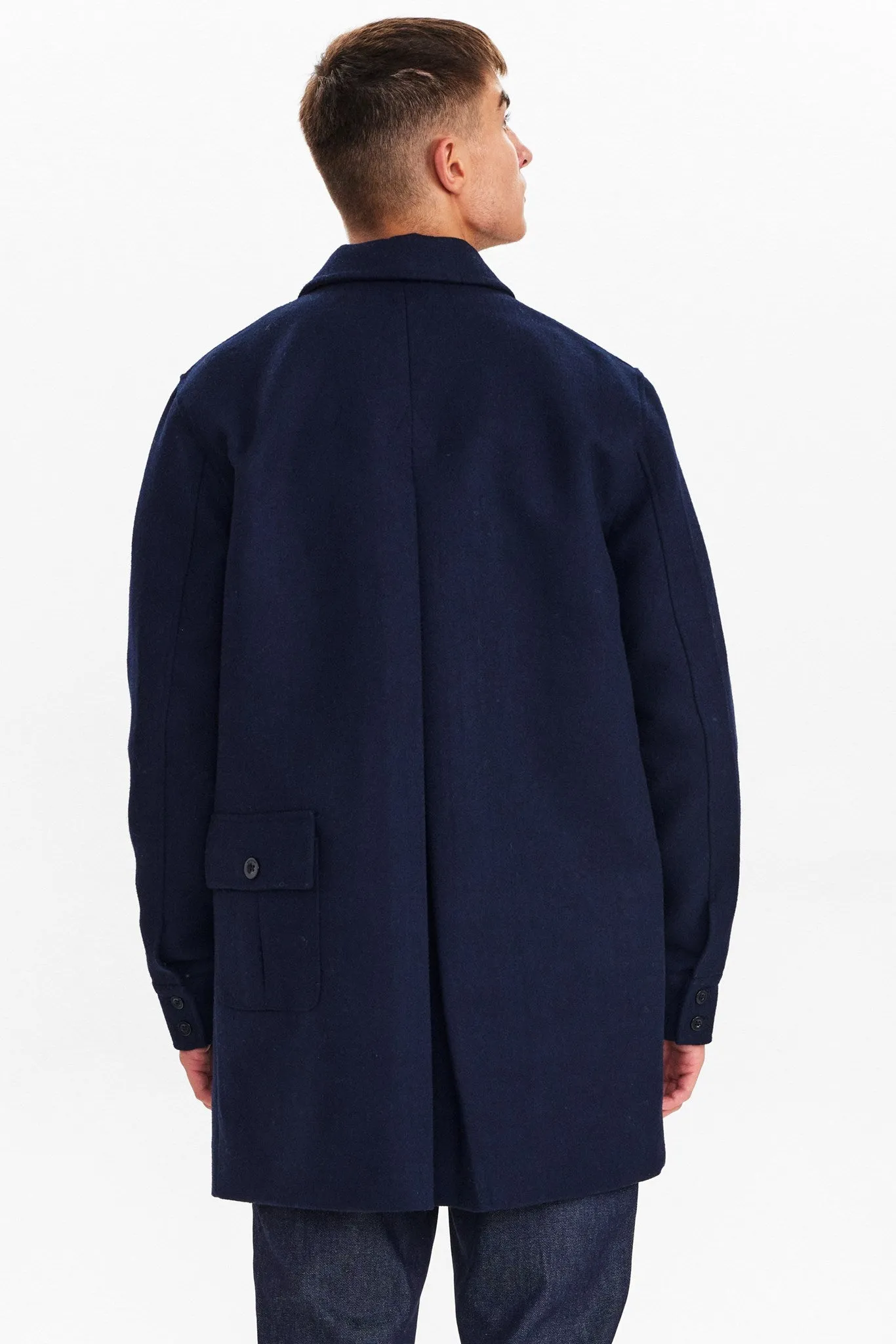 AKBJARNE SIDEPOCKET COAT NAVY - Dark Navy