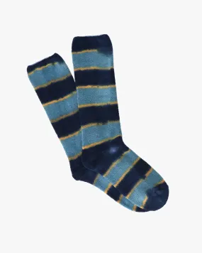 Navy Old Surf Stripes Crew Socks by Anonymous Ism