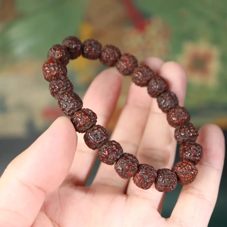 Antique Tibetan Old Rudraksha Wrist Mala