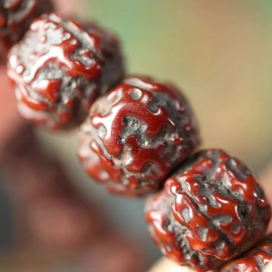 Antique Tibetan Old Rudraksha Wrist Mala