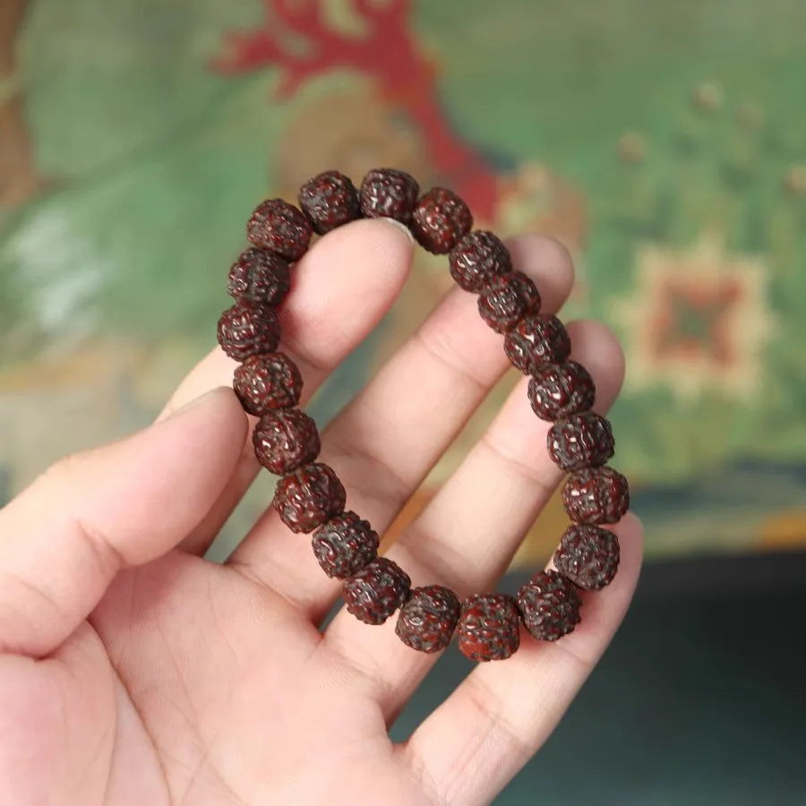 Antique Tibetan Old Rudraksha Wrist Mala