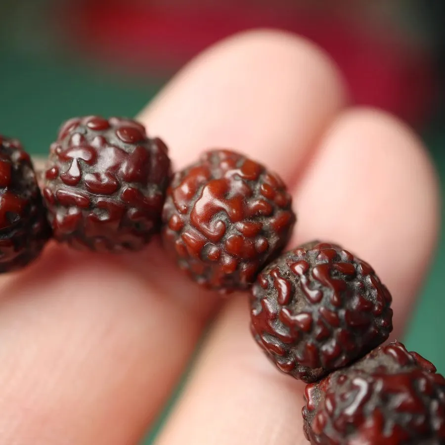 Antique Tibetan Old Rudraksha Wrist Mala