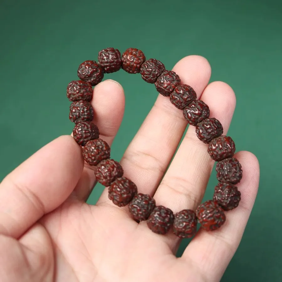 Antique Tibetan Old Rudraksha Wrist Mala