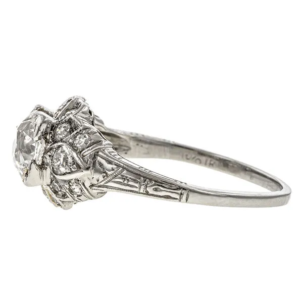 Art Deco Engagement Ring, Old European 0.93ct.