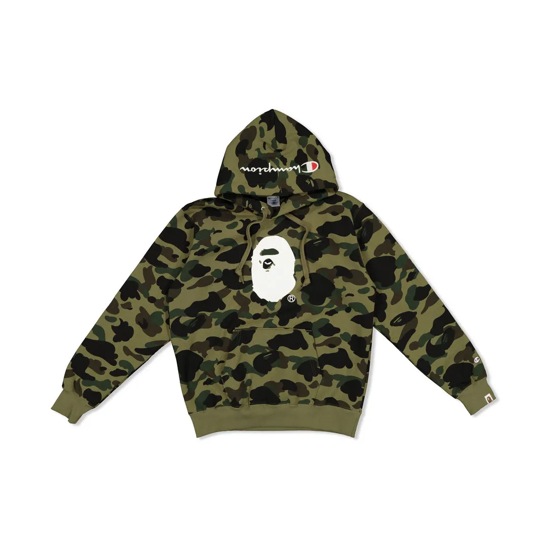 BAPE x CHAMPION 1ST CAMO PULL OVER HOODY