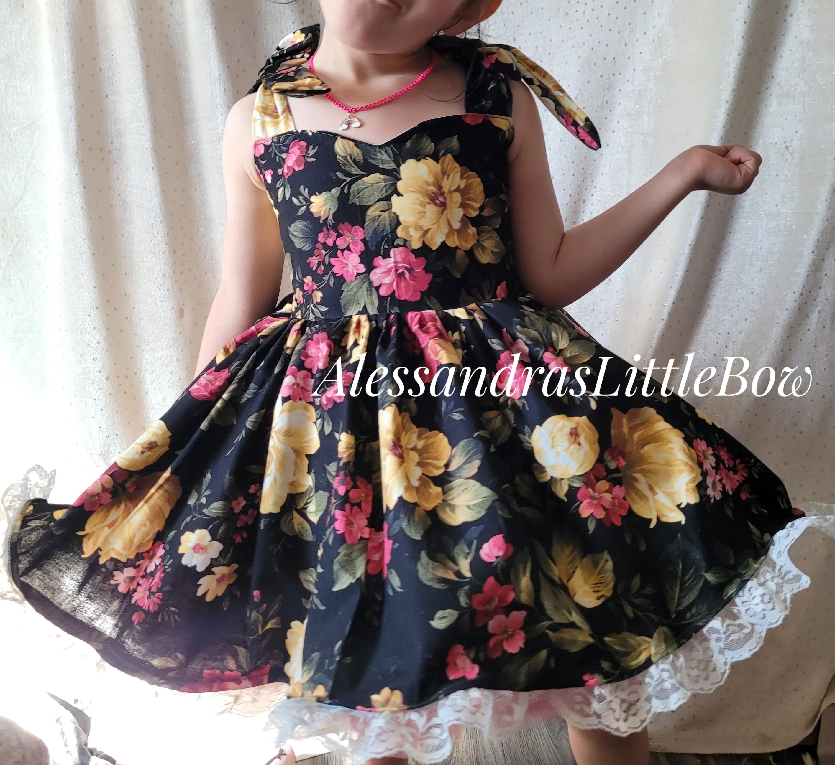 Black Floral Fashion Dress