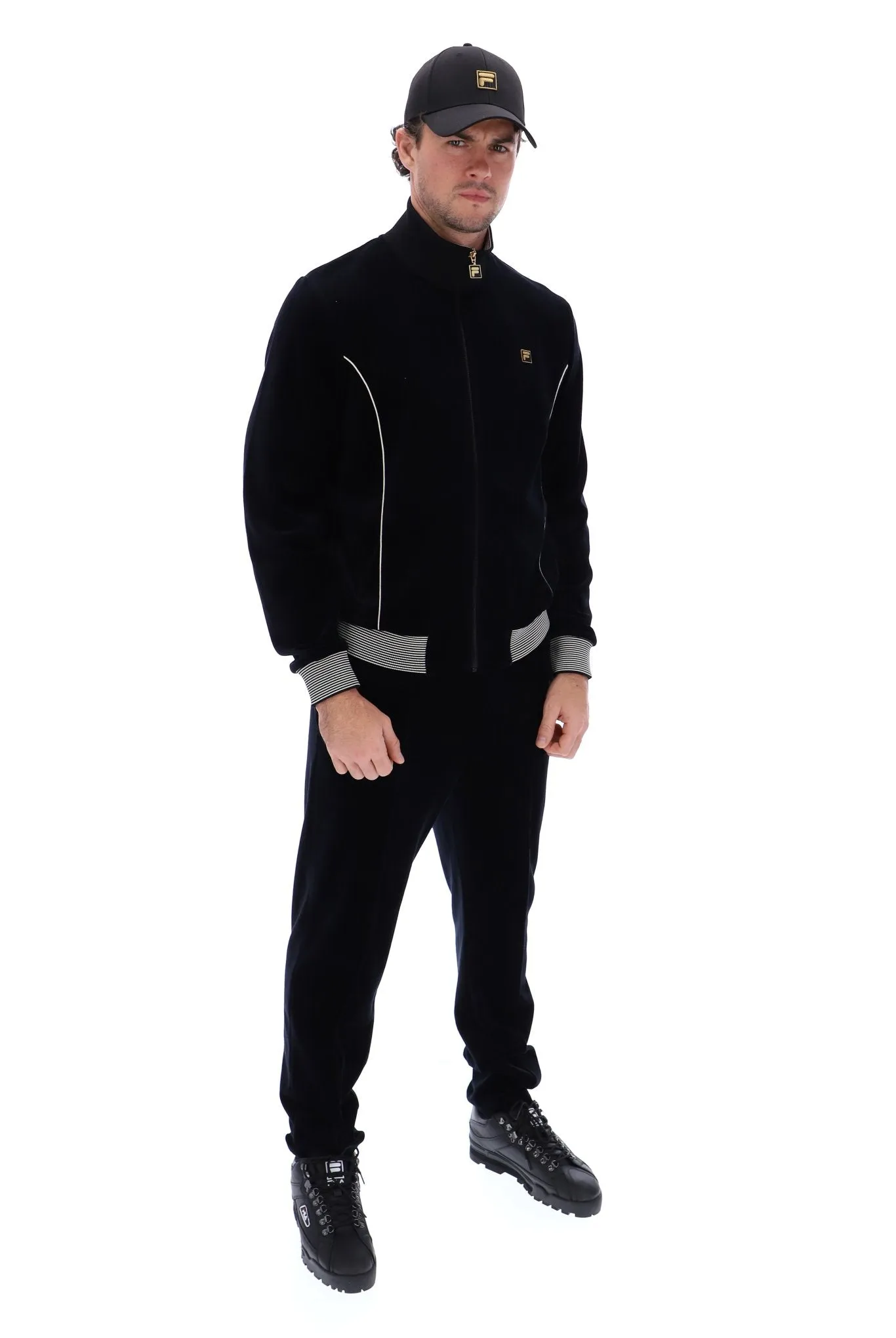 Bosa Velour Track Jacket With Contrast Piping