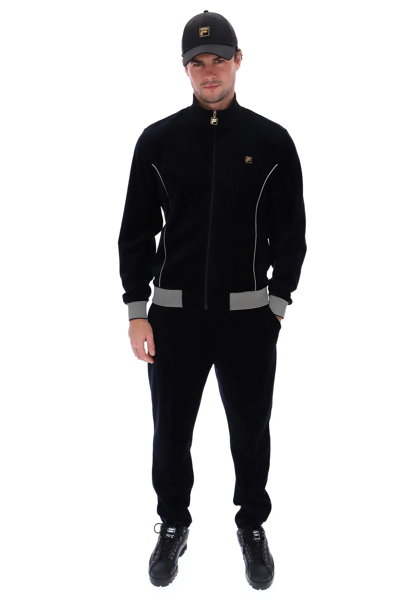 Bosa Velour Track Jacket With Contrast Piping