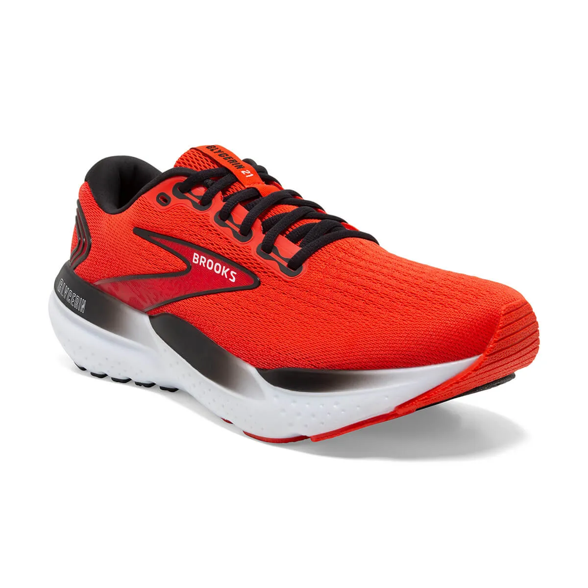 Mens Brooks Glycerin 21 Running Shoes in Grenadine/Salsa/Black Color Combination