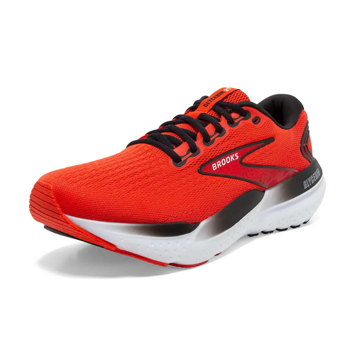 Mens Brooks Glycerin 21 Running Shoes in Grenadine/Salsa/Black Color Combination