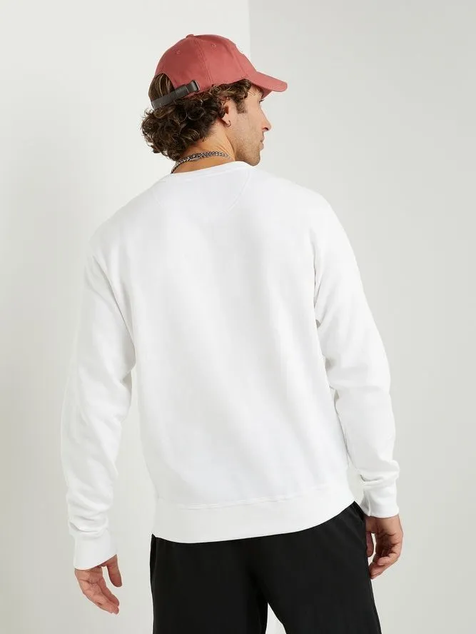 Champion Men's PowerBlend Fleece Crew C Logo White S0888 407D55 045