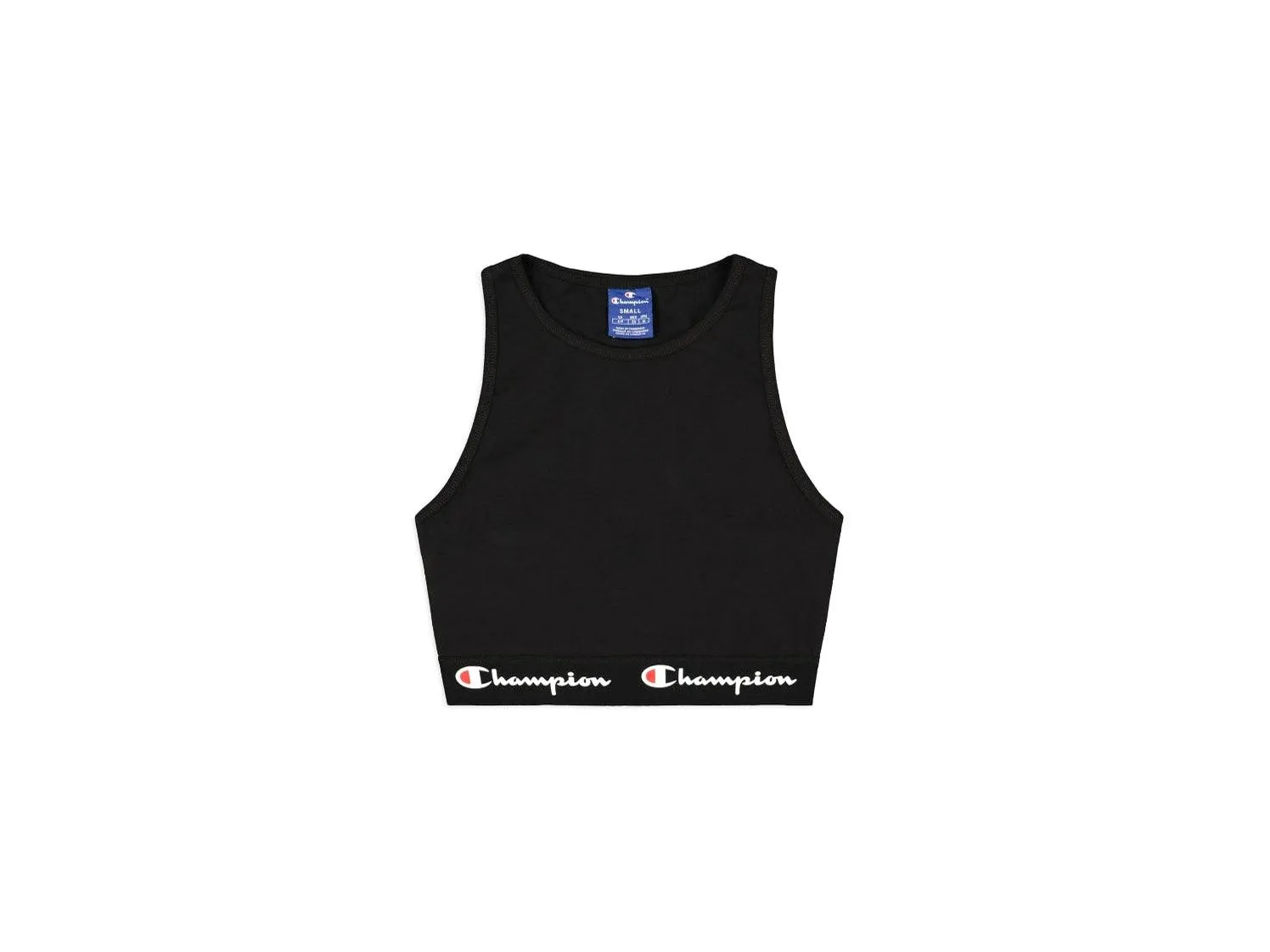 CHAMPION Top Corto Elastico Logo Nero Black 112856