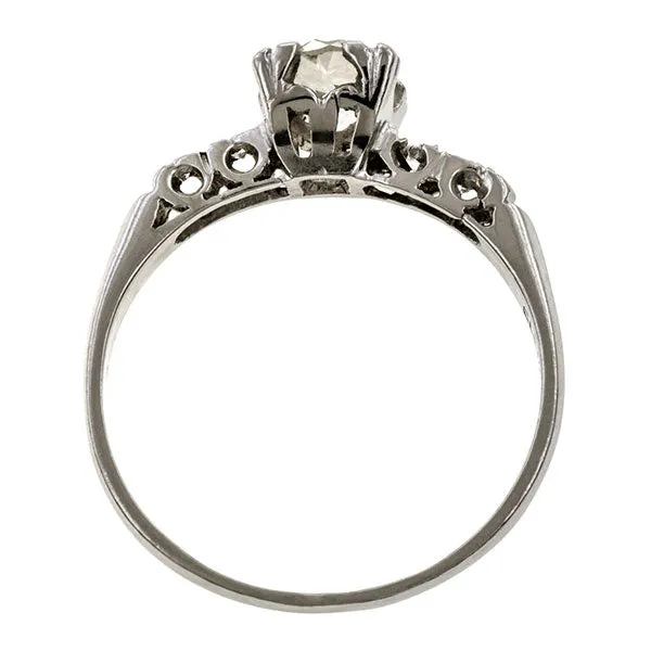 Estate Engagement Ring, Old Euro 0.66ct.