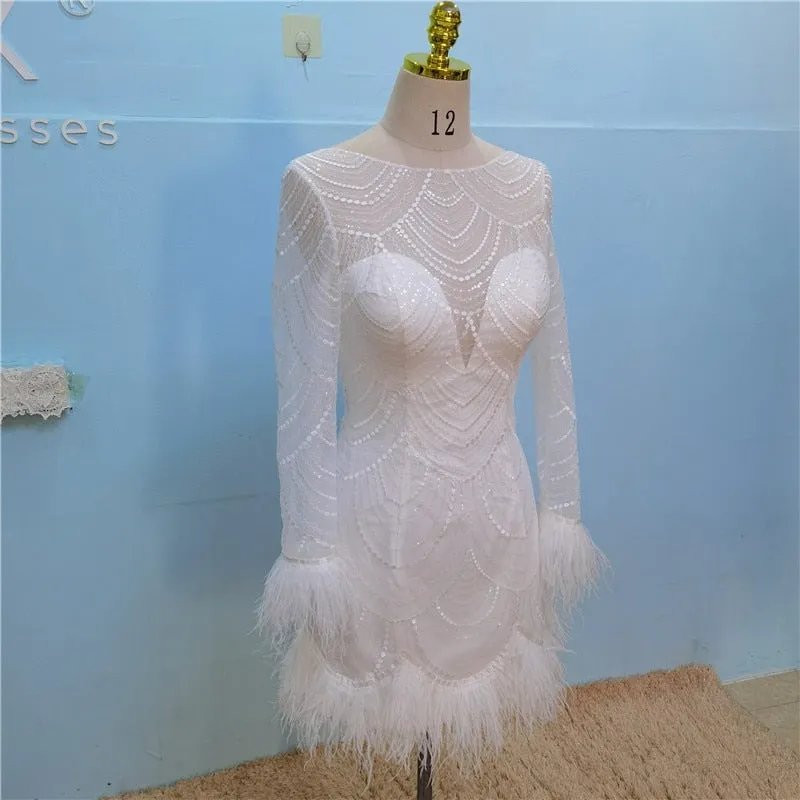 Fashion Feather Wedding Dress