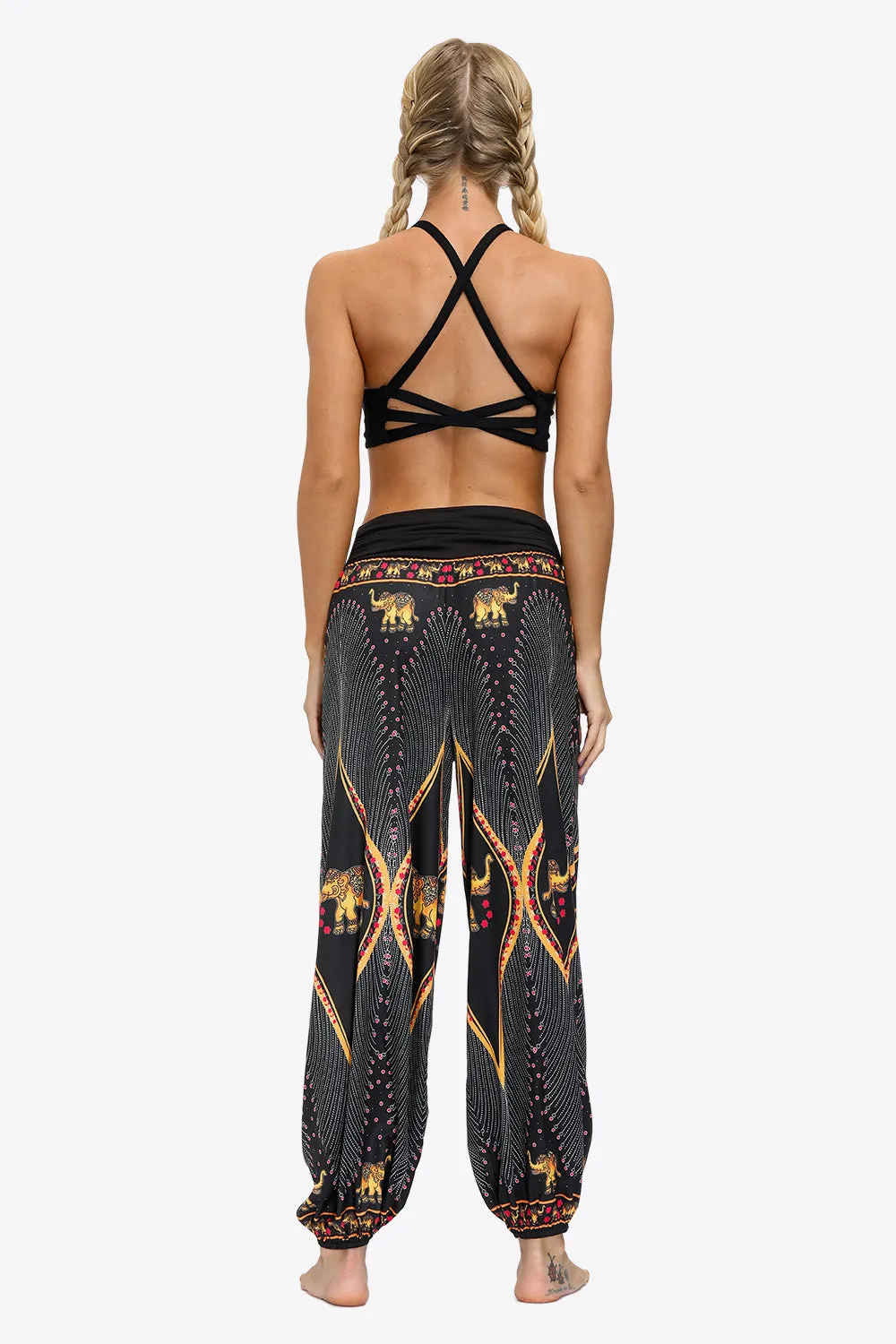 Fashion Prints Ruched Athletics Pants