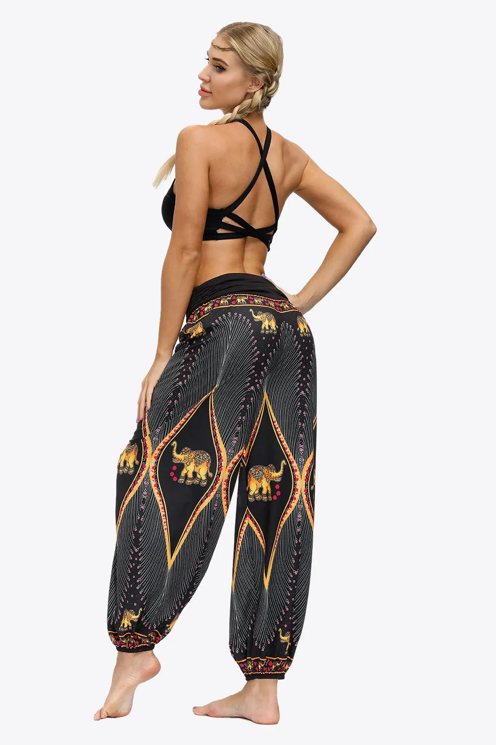 Fashion Prints Ruched Athletics Pants