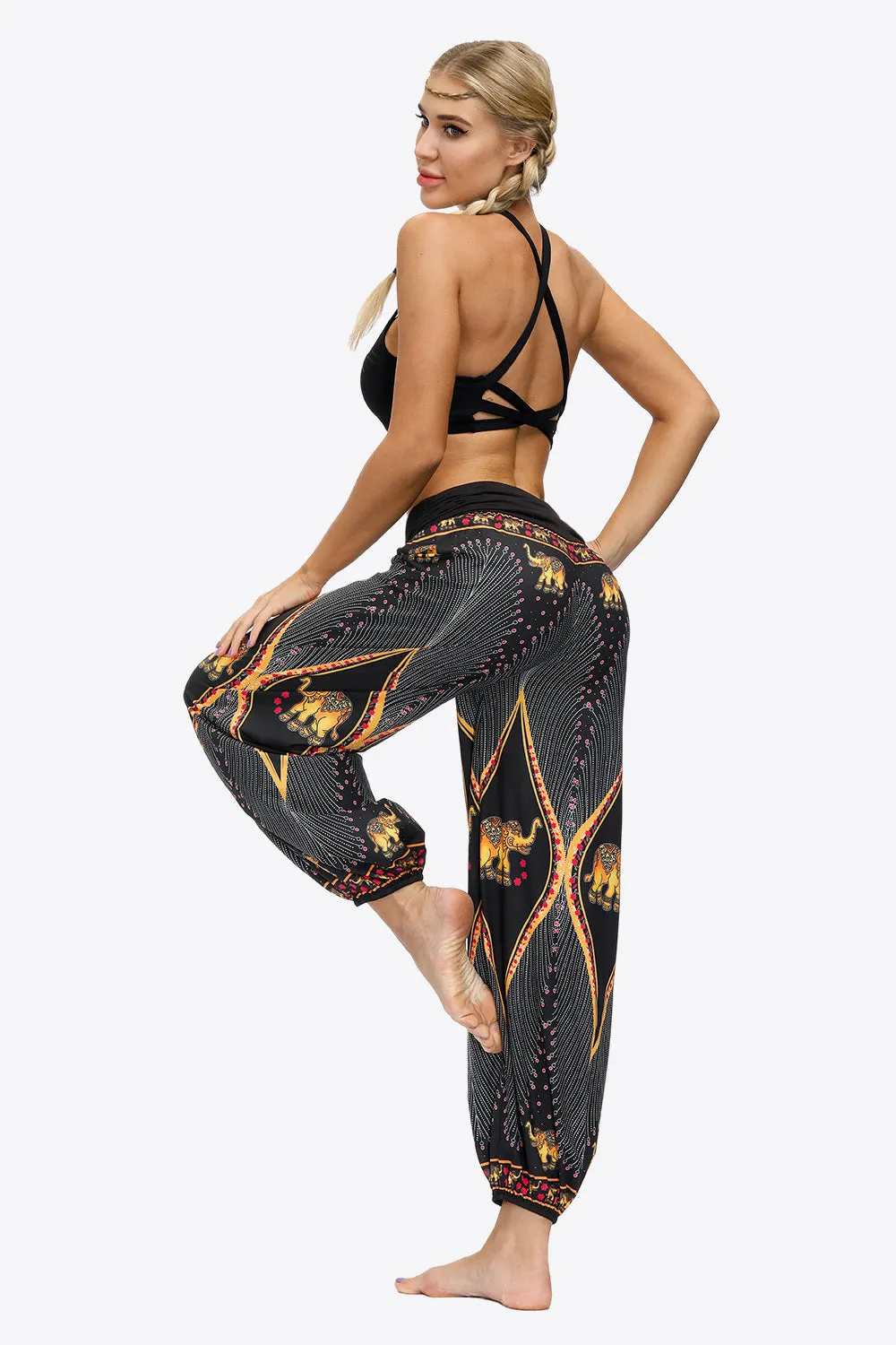 Fashion Prints Ruched Athletics Pants