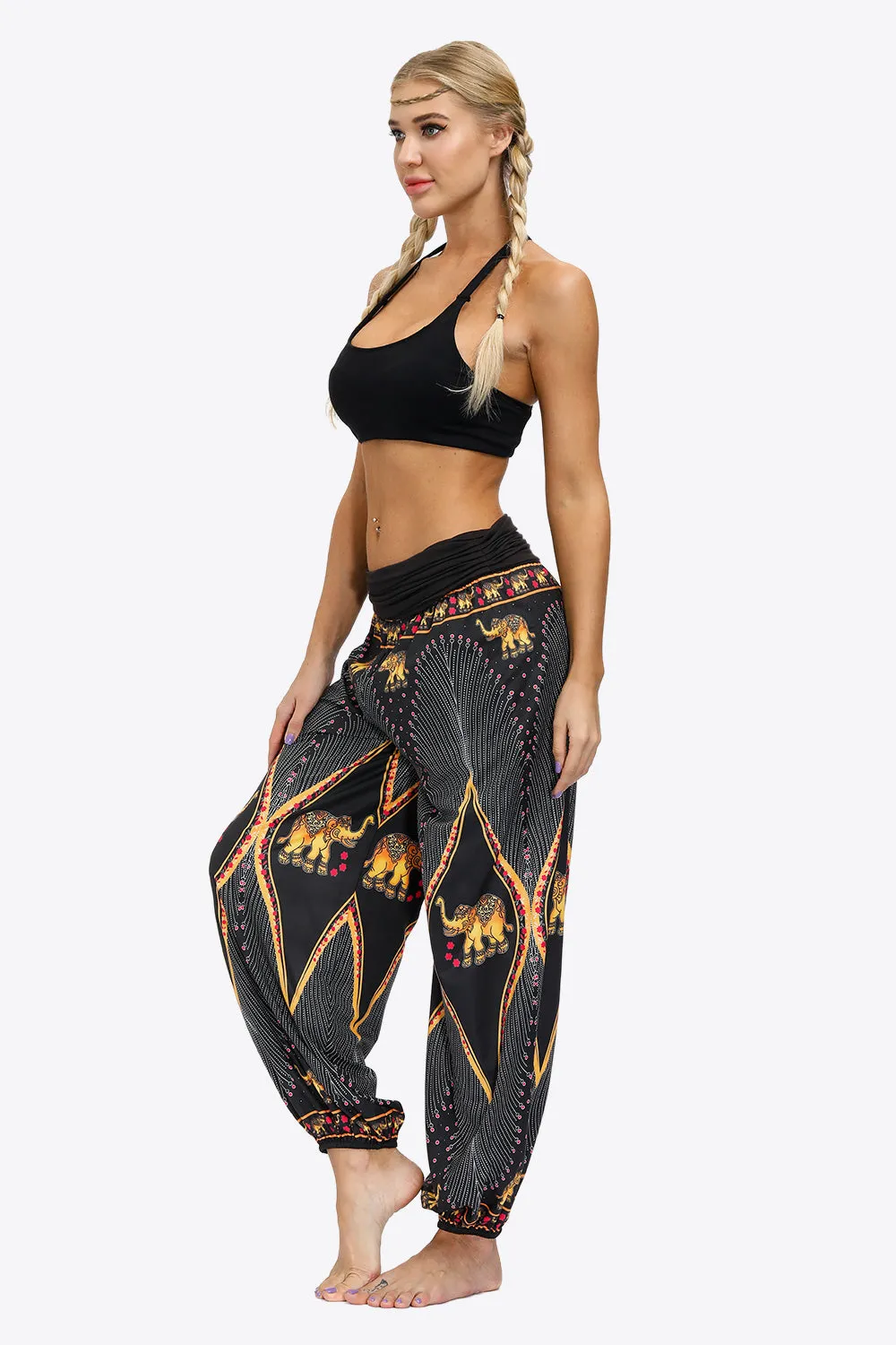 Fashion Prints Ruched Athletics Pants