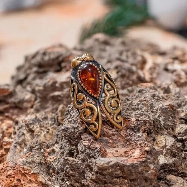 Fashion Vintage Cicada Citrine Ring