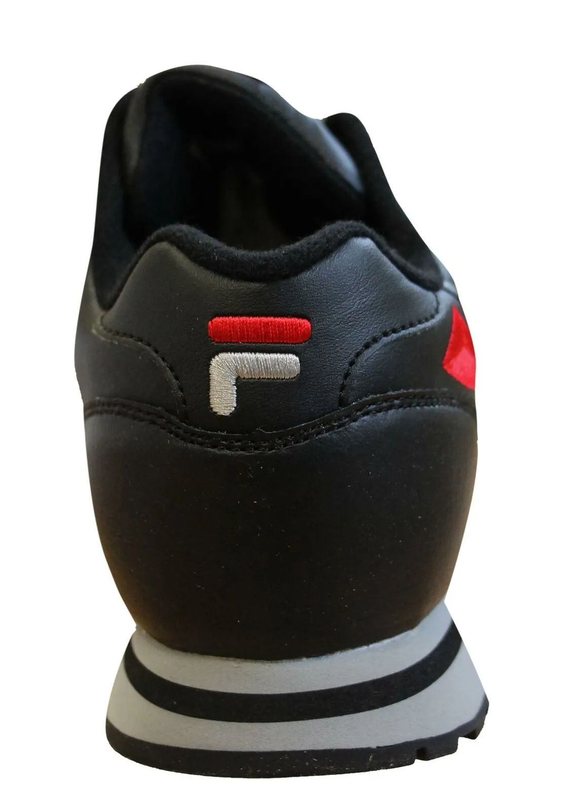 Fila Eurowedge MB Kids Black Leather Lace Up Juniors Trainers 32J300LT 007