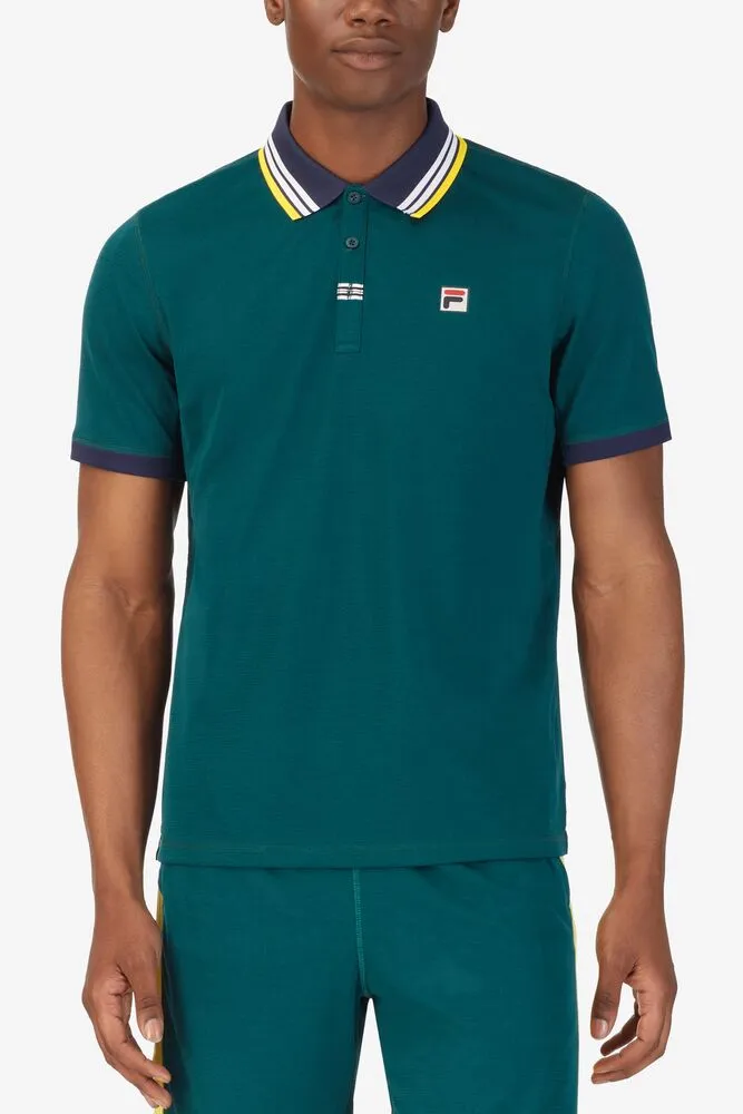 FILA Men's Heritage Short Sleeve Solid Polo