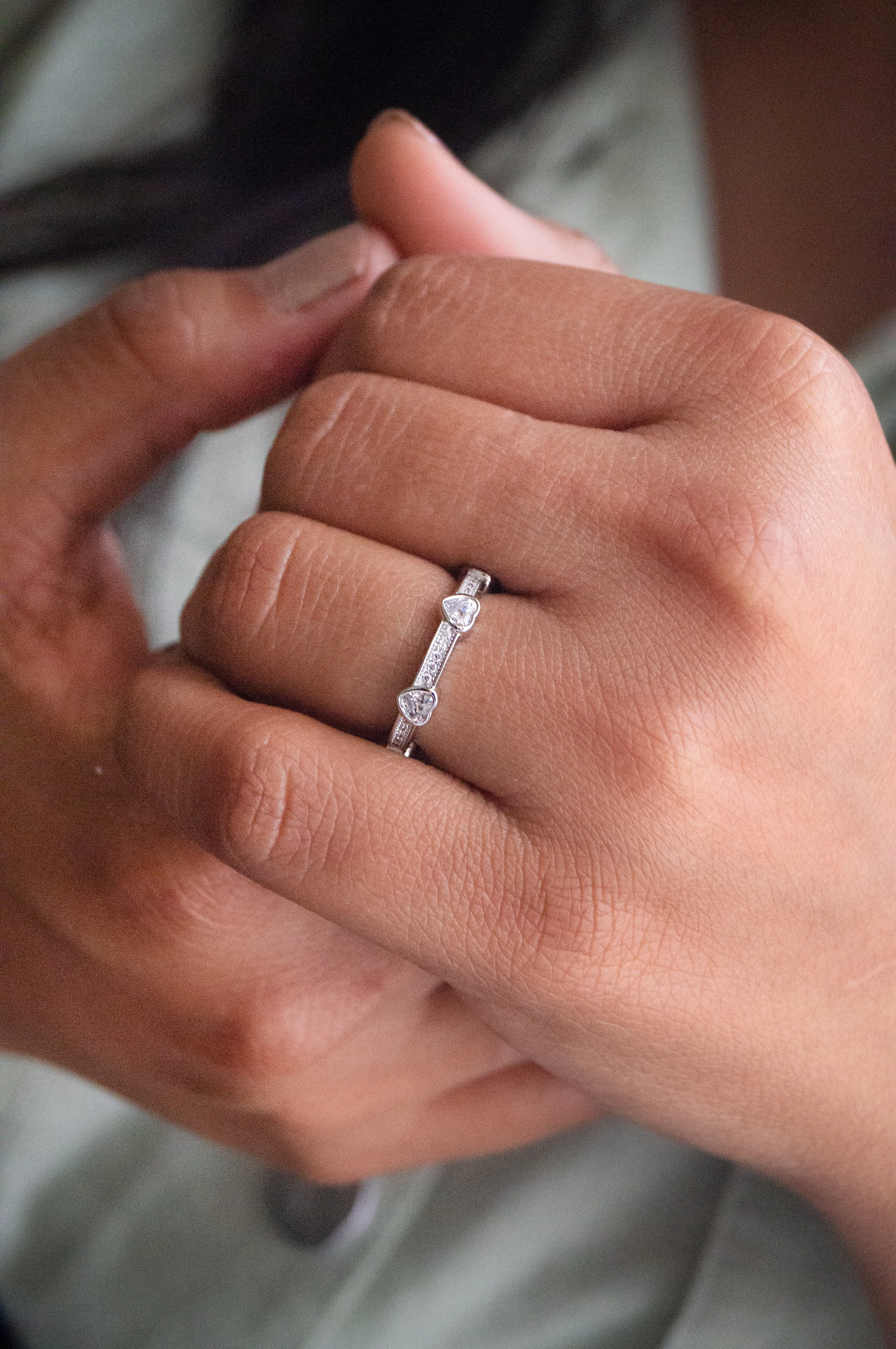 Forever Heart Rose Gold Plated Sterling Silver Ring