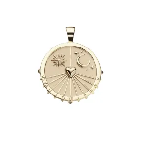 FOREVER Sundial Pendant Coin in Solid Gold