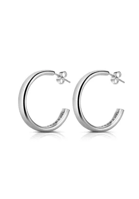 Forever Young Hoops Inner Clear Stone - Silver