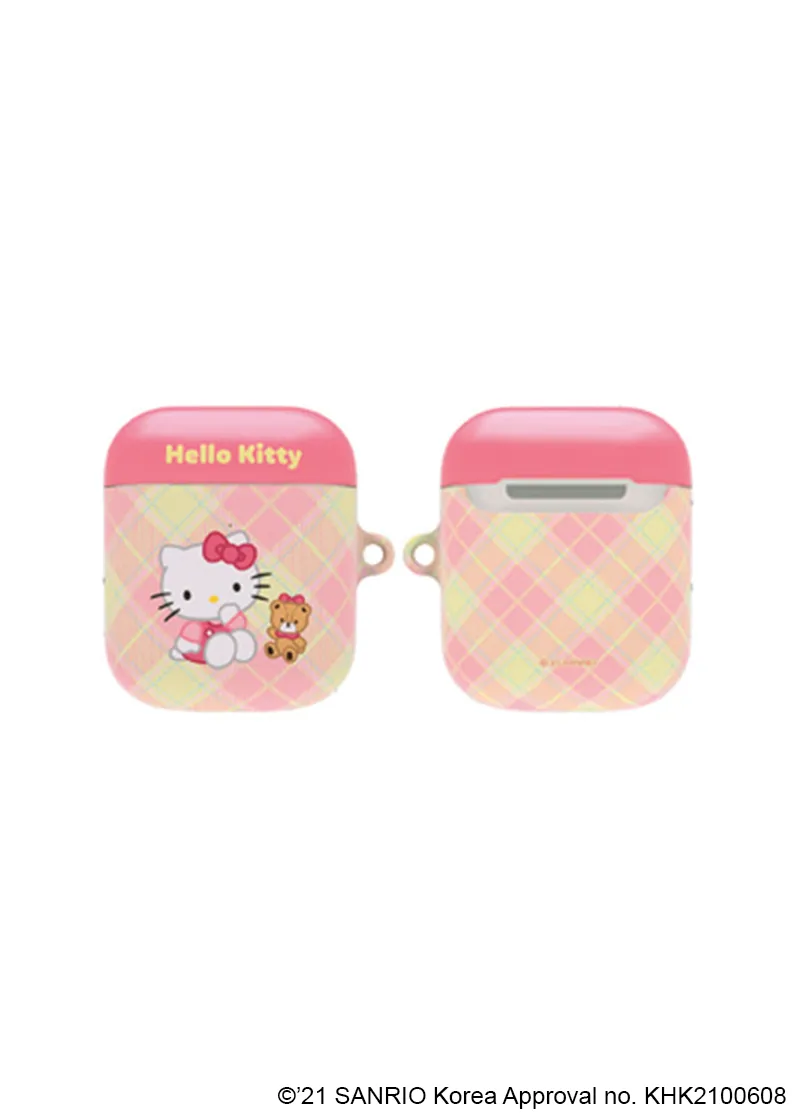 Hello Kitty & Friends argyle airpods case cover & Keychain - SANRIO Korea