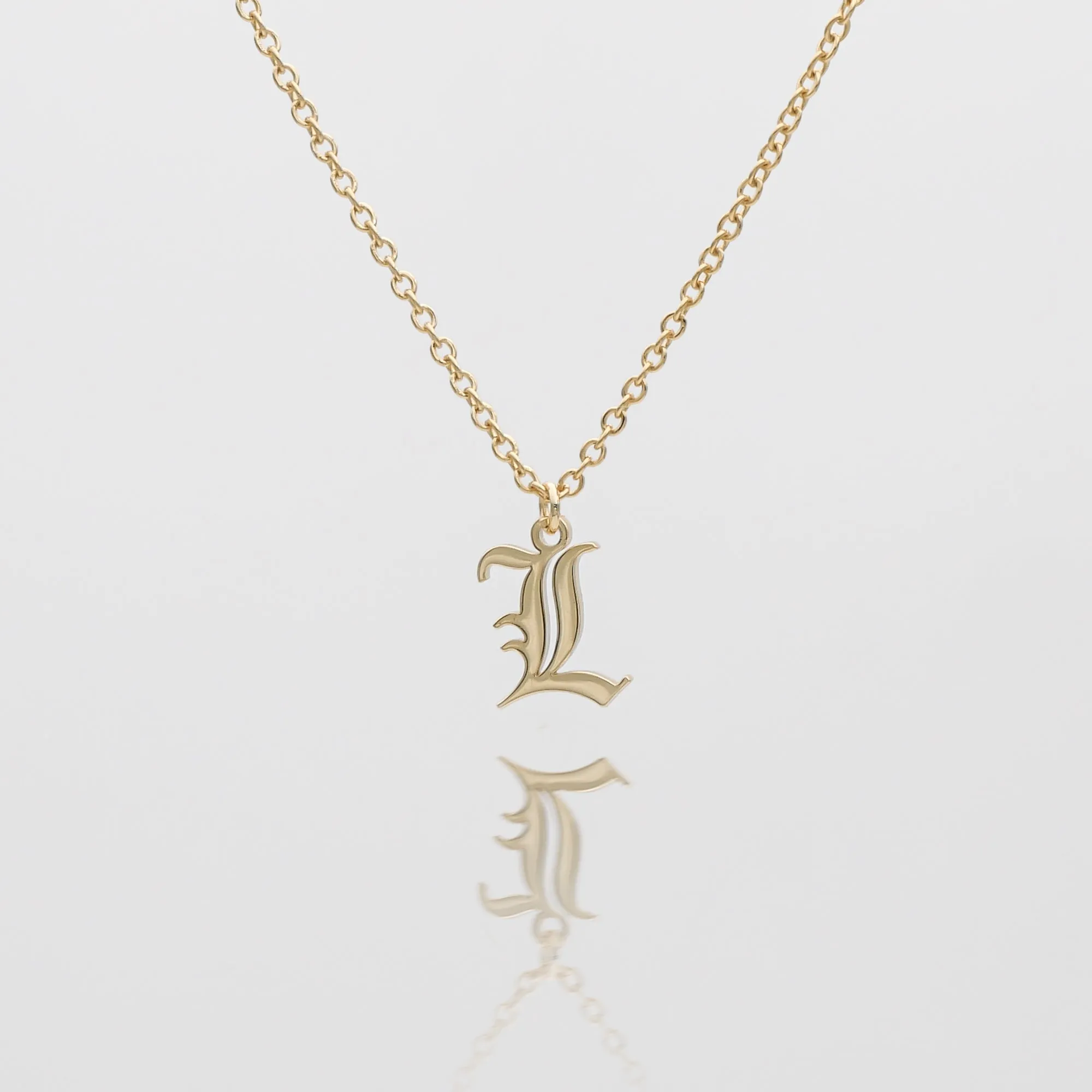 Old English Initial Necklace