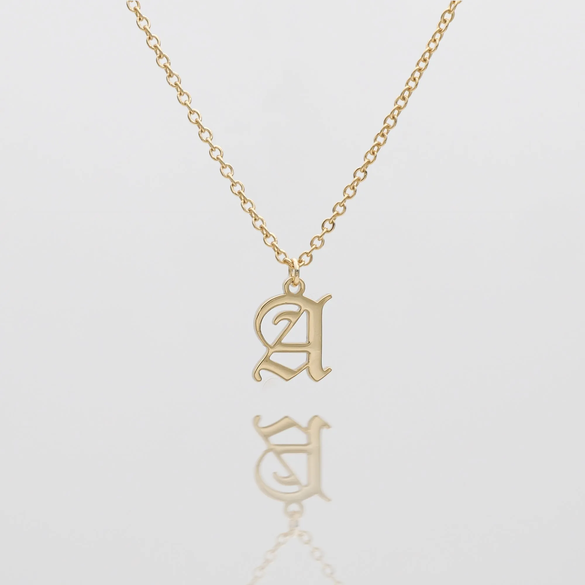 Old English Initial Necklace