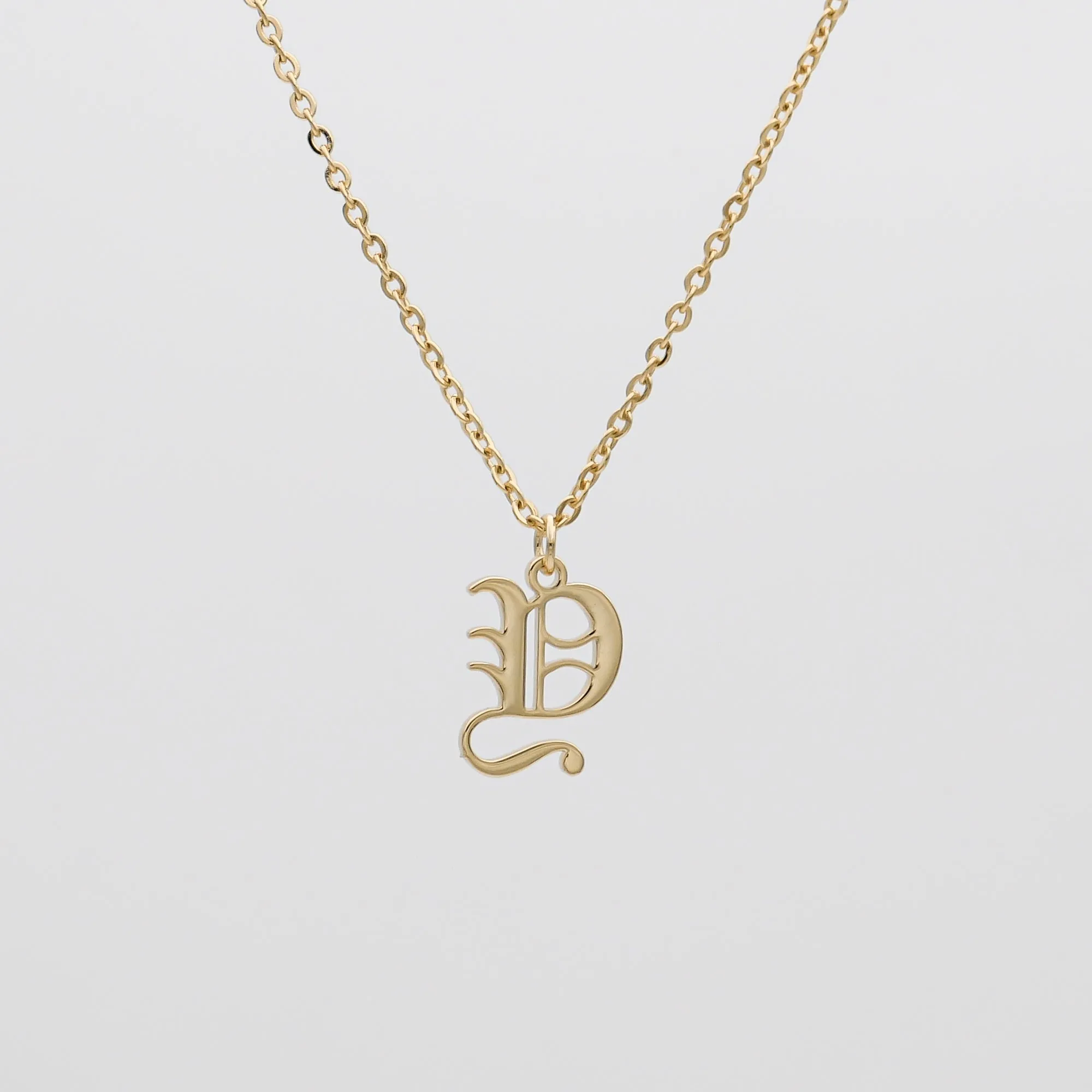 Old English Initial Necklace