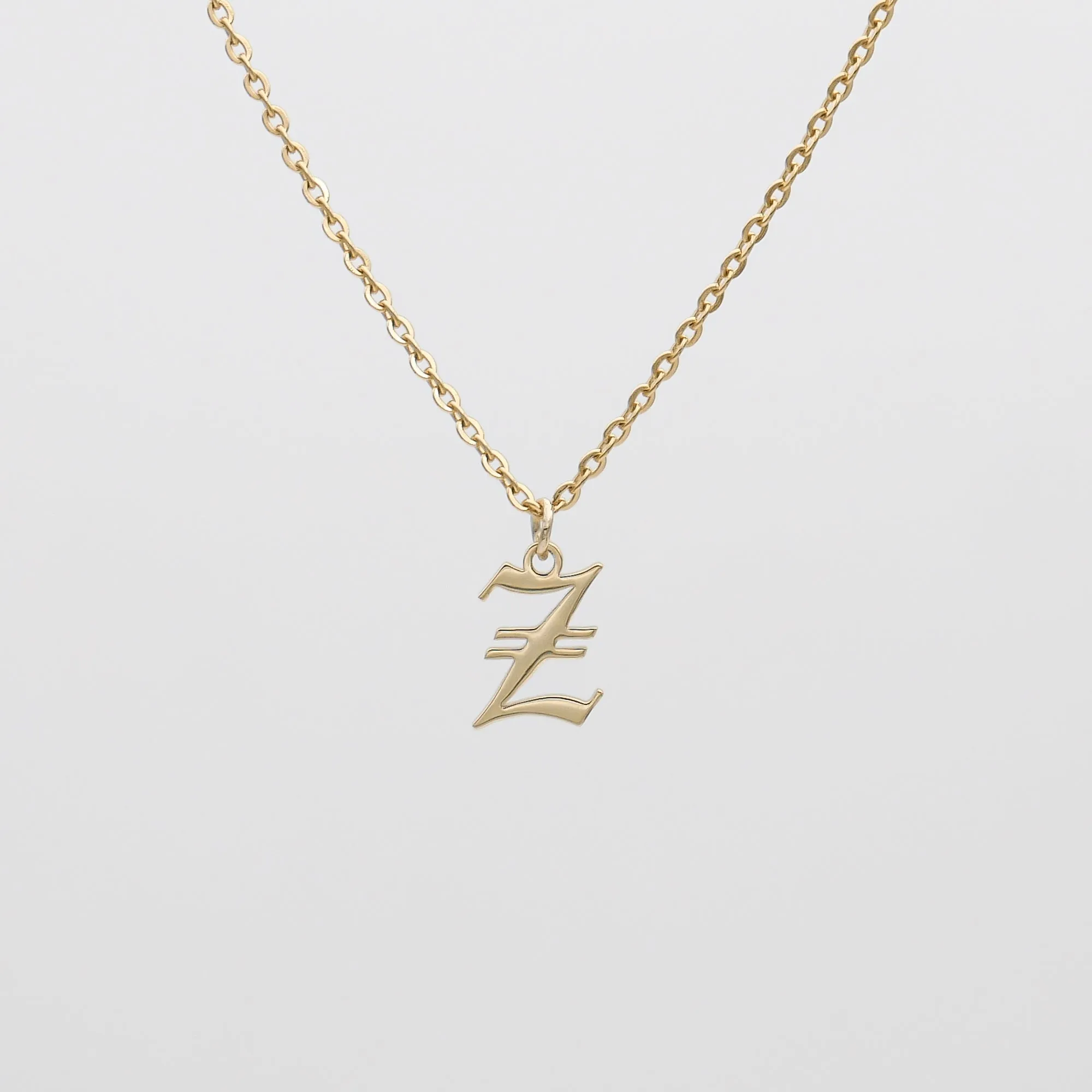 Old English Initial Necklace