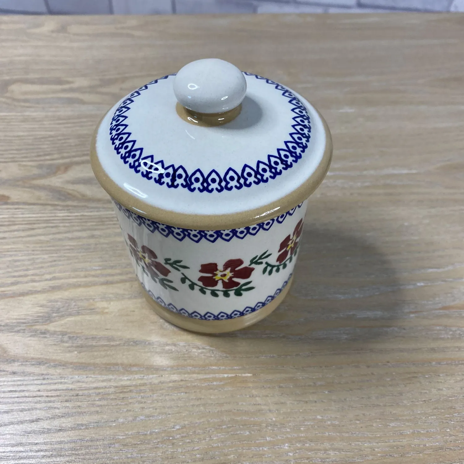 Old Rose Lidded Sugar Bowl