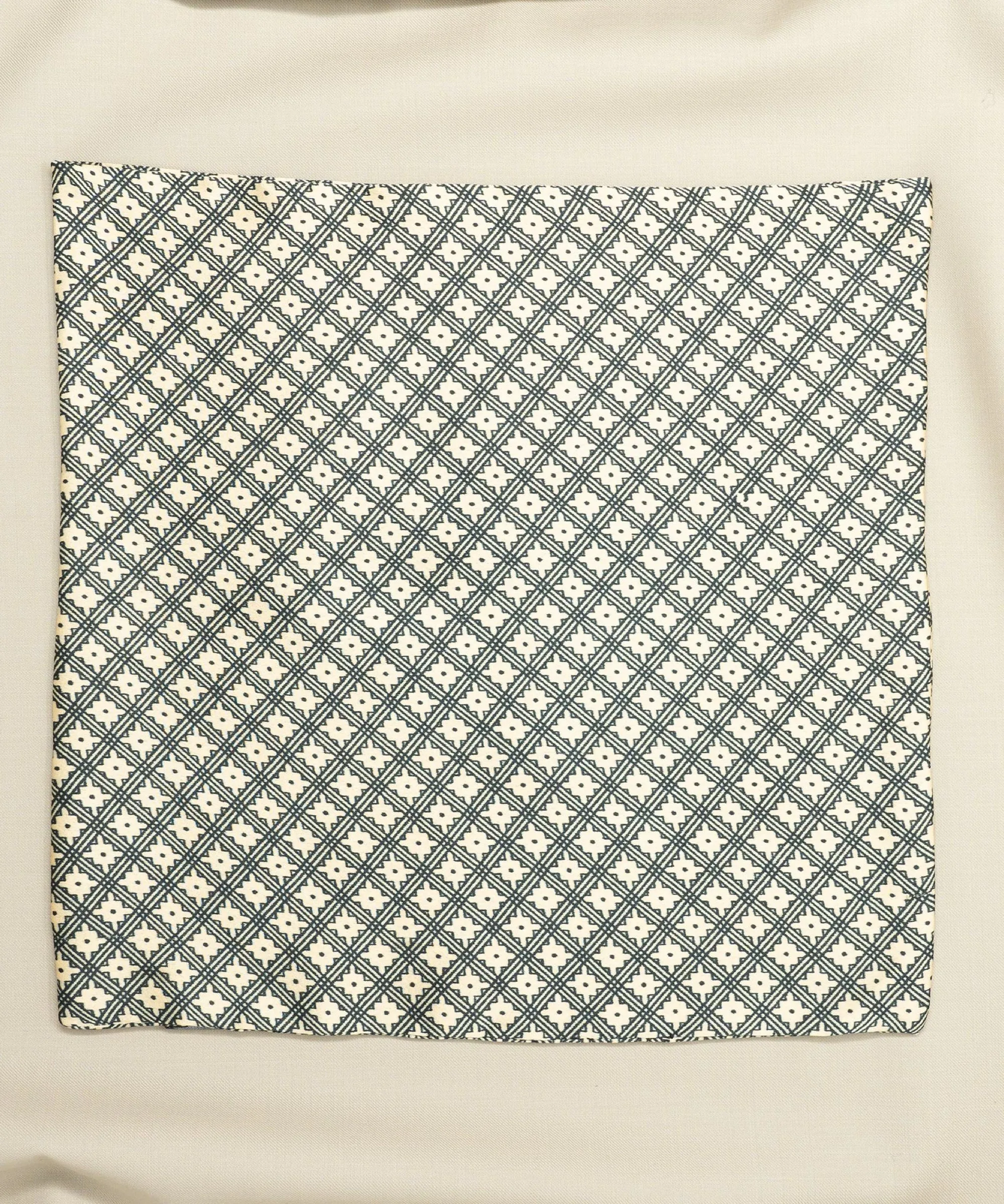 Old School Geometric Blue Pocket Square