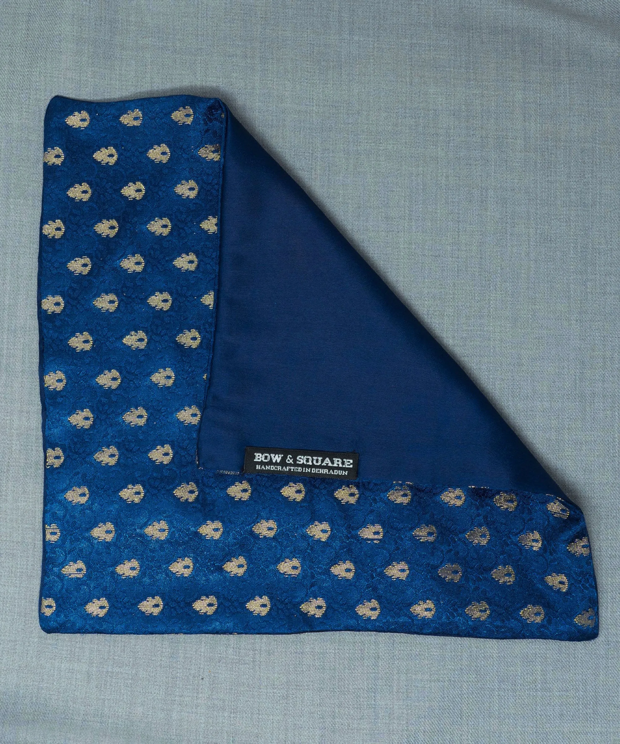 Old School Geometric Blue Pocket Square