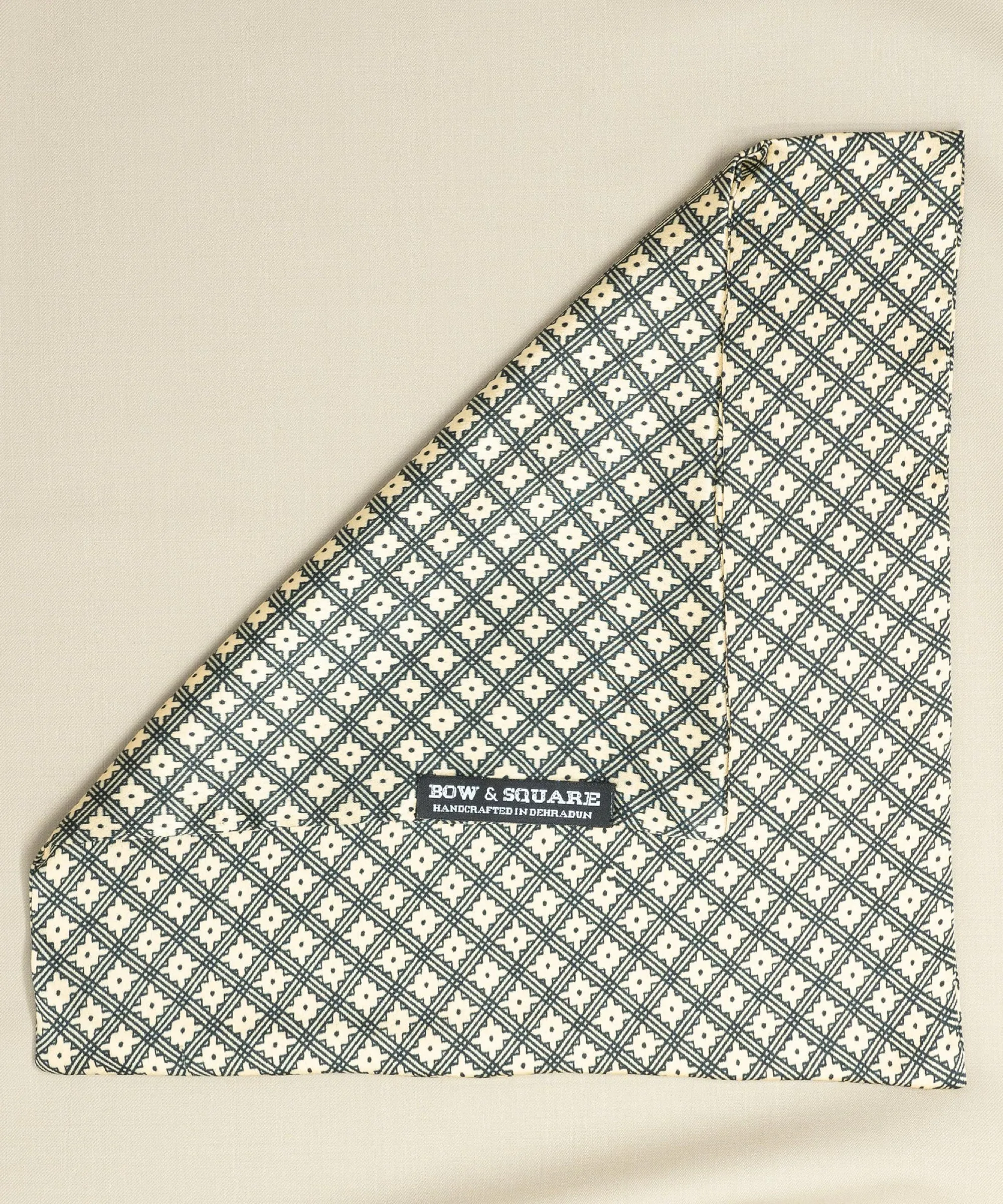 Old School Geometric Blue Pocket Square