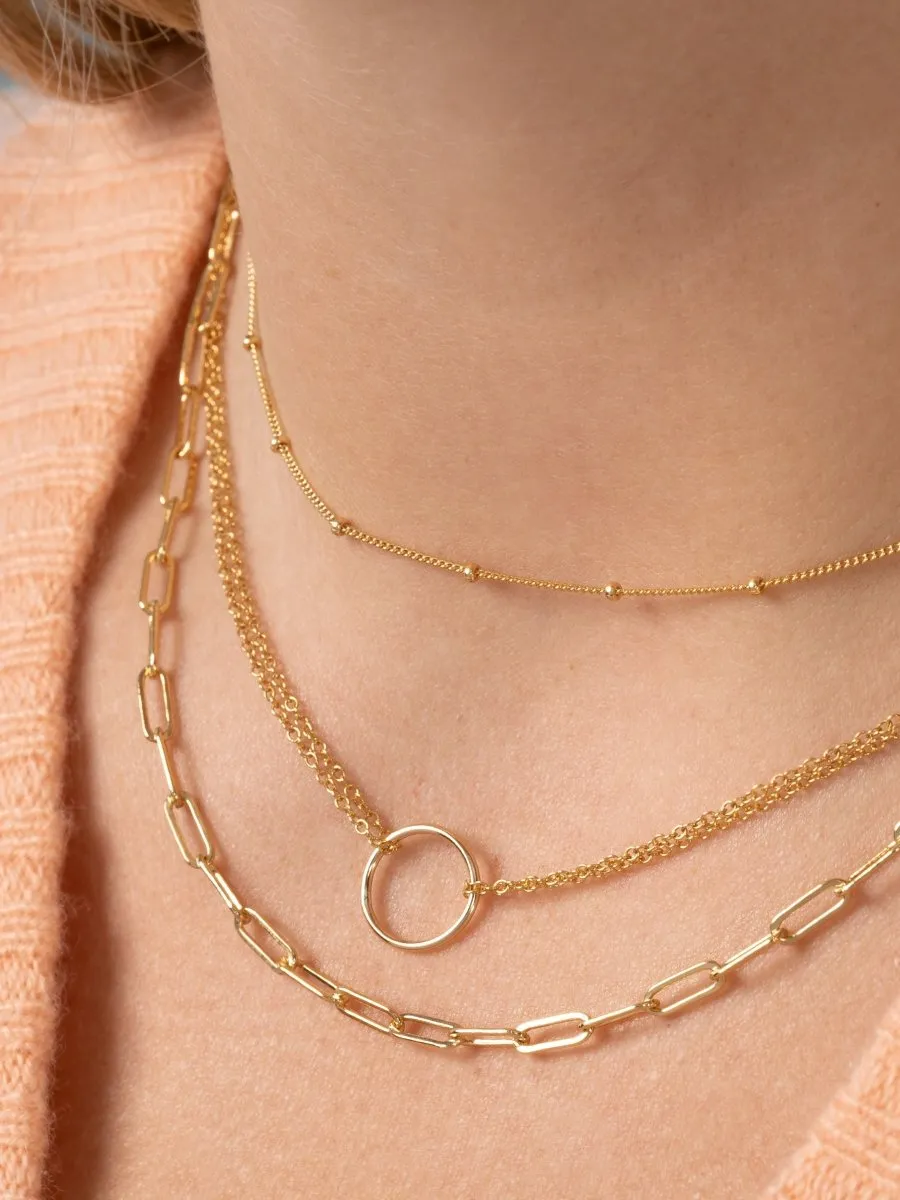 Paperclip 'M' Chain Necklace