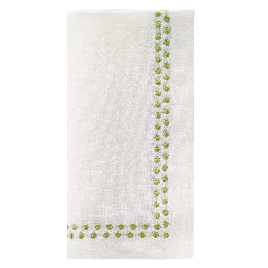 Pearls Willow Green 21 Linen Napkin -  Set 4