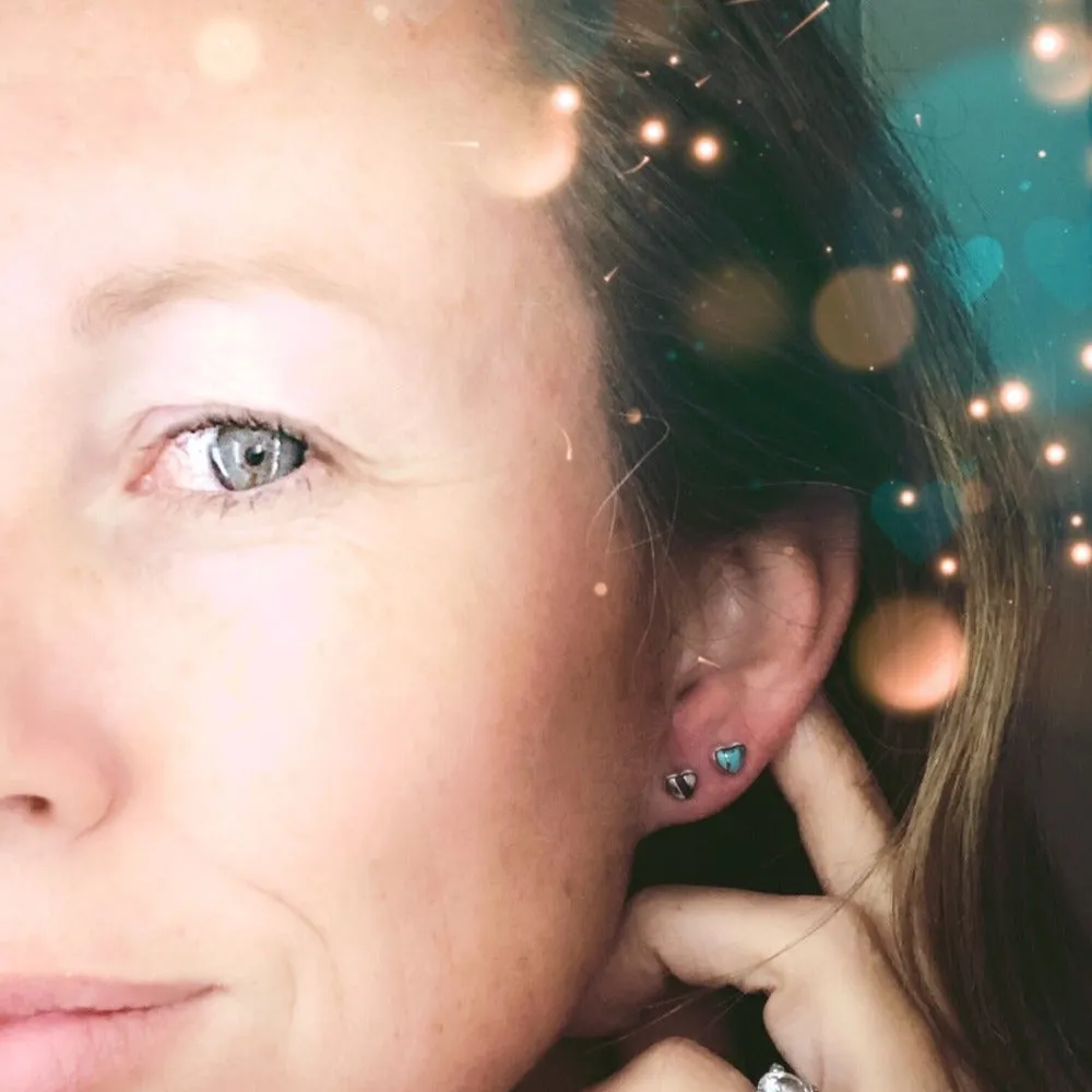 Pour Toujours :Forever {small turquoise heart earrings}