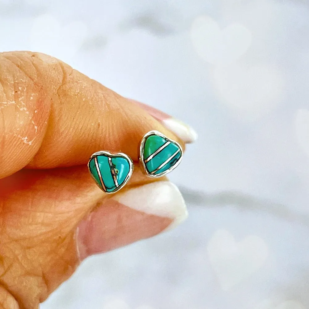 Pour Toujours :Forever {small turquoise heart earrings}