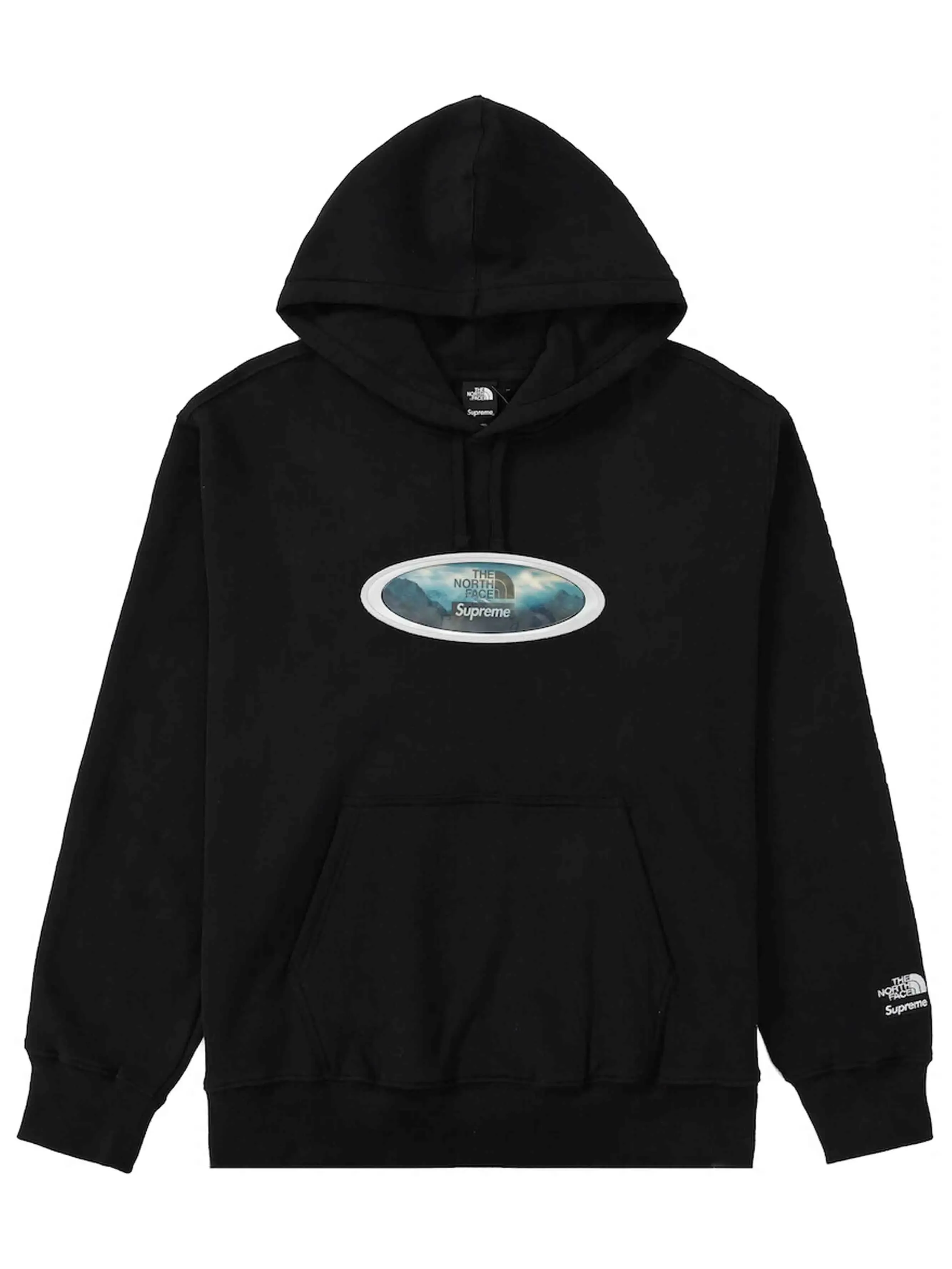 Supreme The North Face Lenticular Mountains Hooded Sweatshirt Black (FW21)