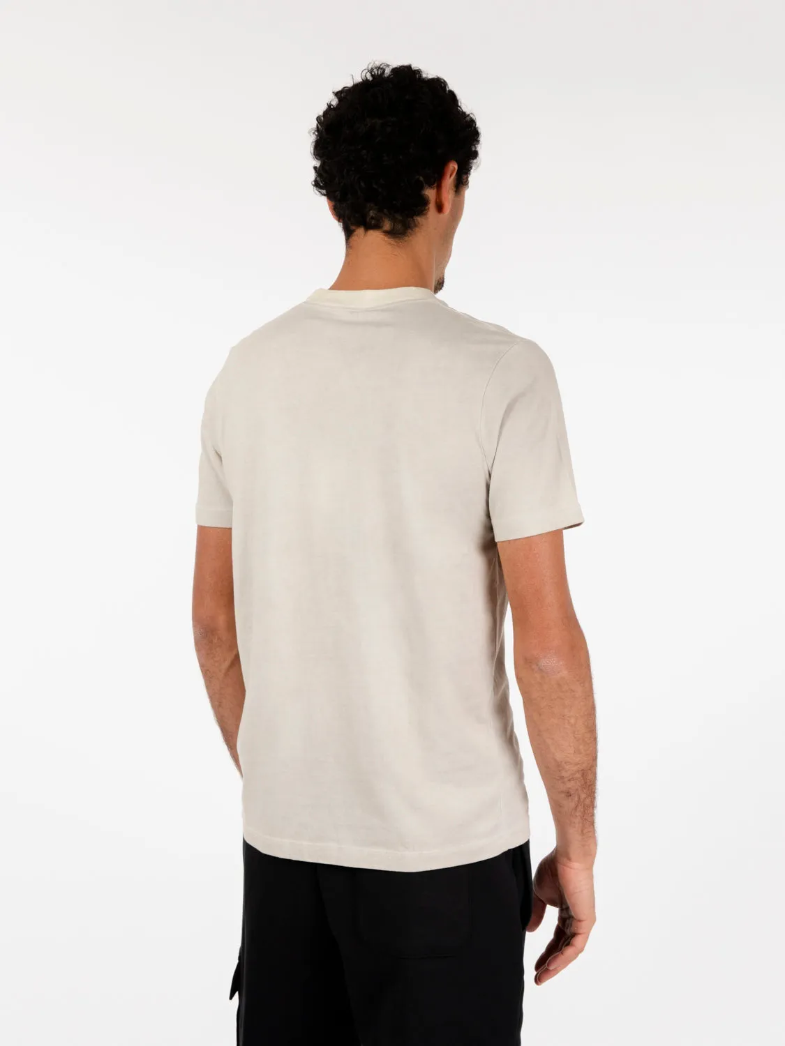 T-shirt basic a maniche corte old beige