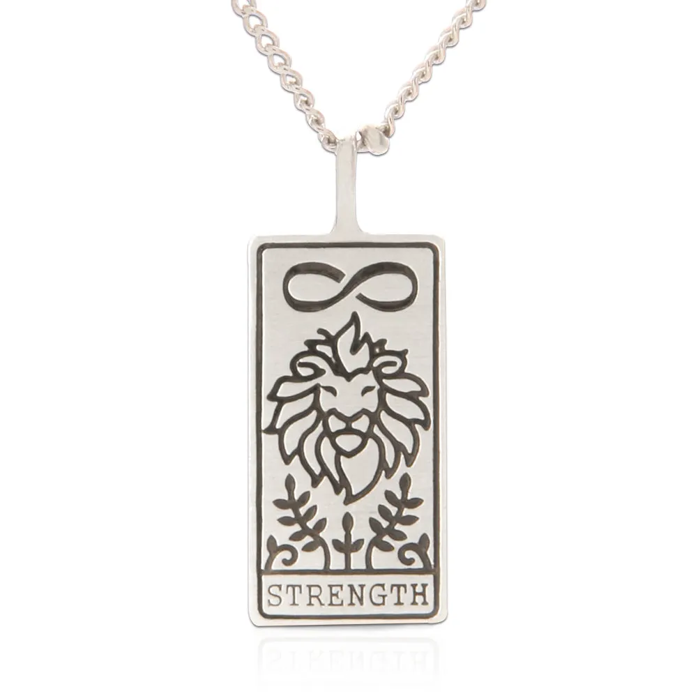 Tarot Card Necklace Strength, 21"