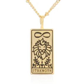 Tarot Card Necklace Strength, 21"