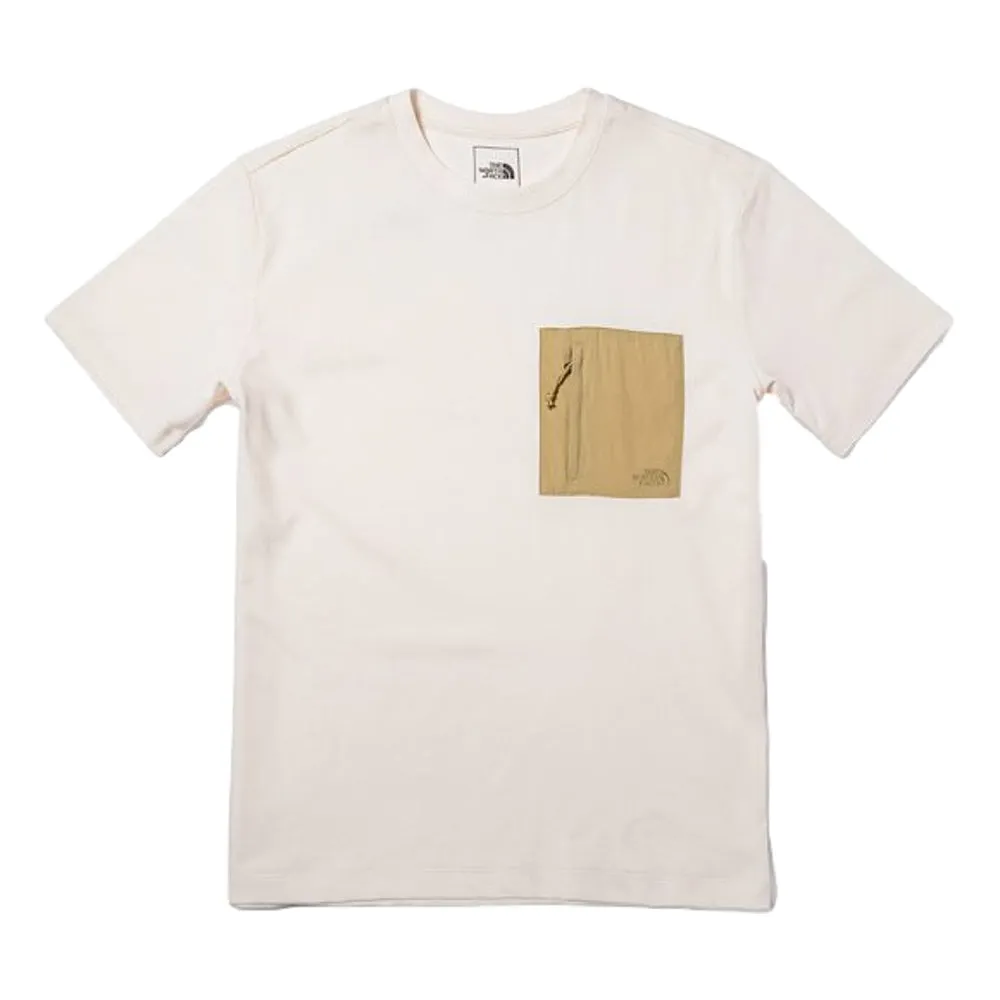 THE NORTH FACE M S/S HYBRID POCKET TEE - AP-CREAM