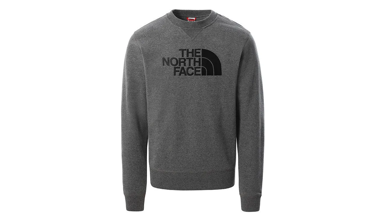 The North Face Men's Drew Peak Crew Embroidered Logo Crew Neck Sweatshirt NF0A4T1EDYY1 Grey-Black