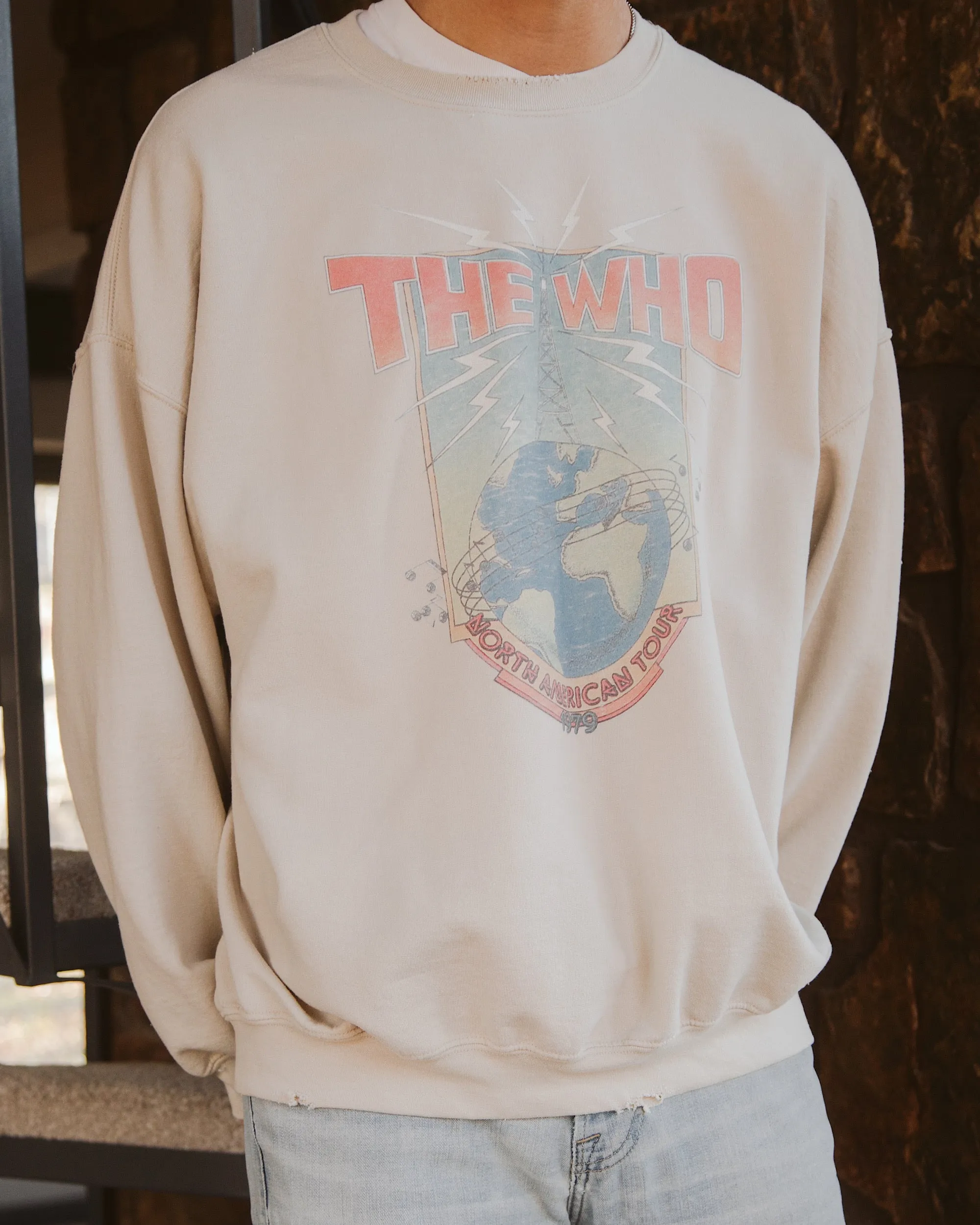 The Who North American Tour Sand Thrifted Sweatshirt